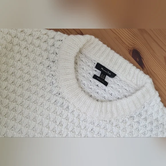 Cozy Cream/White Sweater - Picture 2 of 6